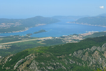 Fototapeta na wymiar Summer view of the Bay of Kotor in Montenegro. Europe