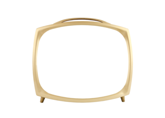 1950's vintage television with cut out screen isolated.