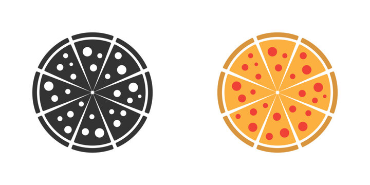 Sliced ​​pizza icon. Flat vector illustration.
