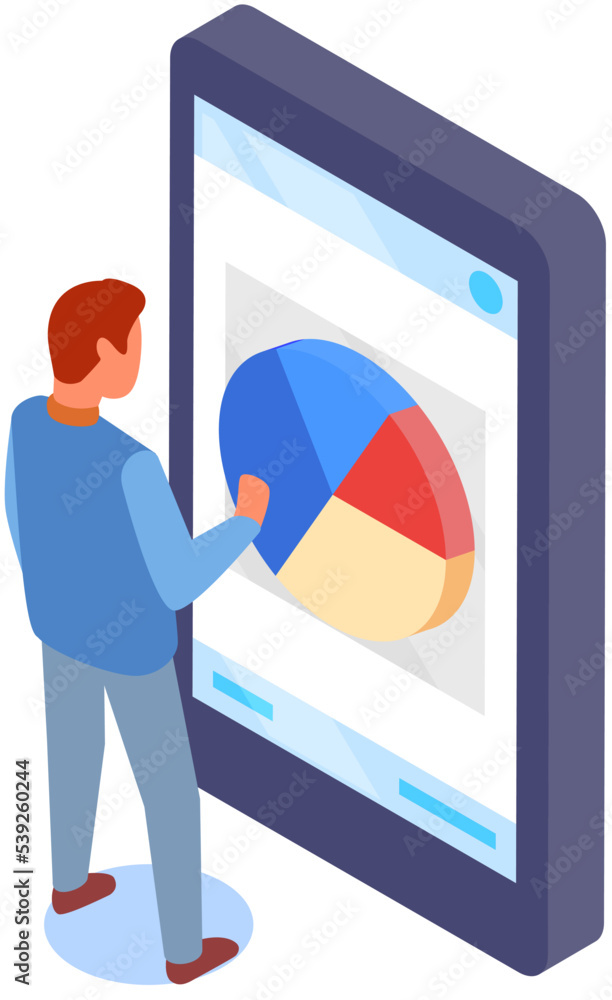 Poster data analysis concept. person analyzing growth charts. business data researching. increase sales and