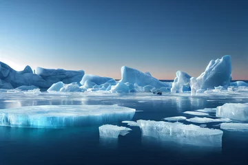 Foto op Aluminium Eisschollen und Eisberge in der kalten Arktis in der Klimaerwärmung, generative ai technology © Sebastiart