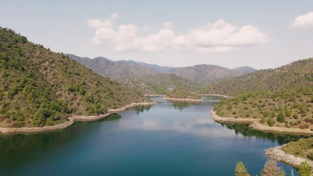 Aerial view of Parque Natural Sierra de Hornachuelos in Spain