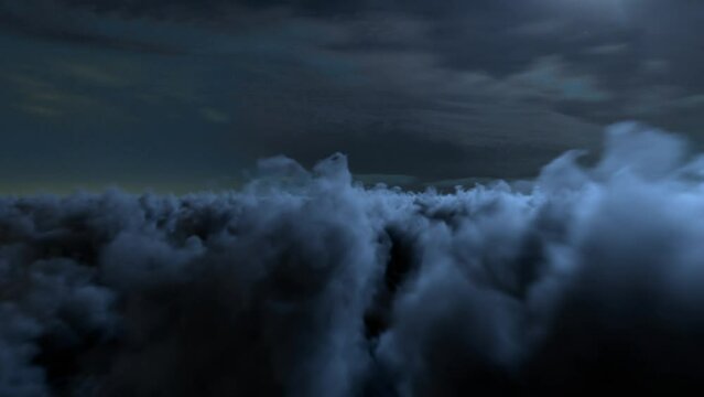 Infinite Fly Through the Cinematic Dark Night Clouds Background Seamless Loop v02