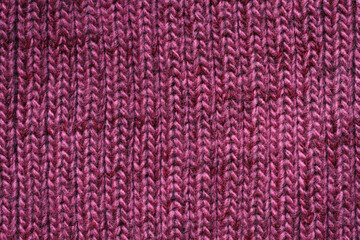 Purple melange woolen knitted fabric texture. Macro. - obrazy, fototapety, plakaty