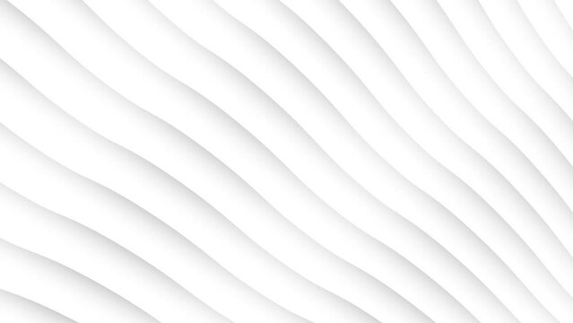 Seamless loop 3d curve lines pattern white wallpaper background.