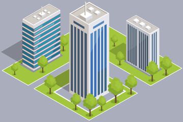 Office city apartment, house residential block, exterior business town. Set of skyscrapers, constructions, modern buildings. Urban style design elements. Futuristic architectural structures