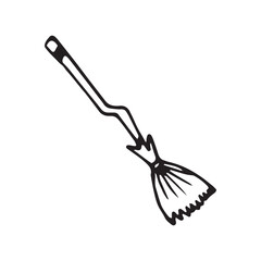 Halloween witch broom illustration
