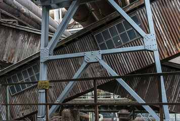 Naklejka premium architectual detail of a historic blast furnace