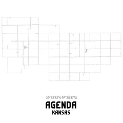 Agenda Kansas. US street map with black and white lines.