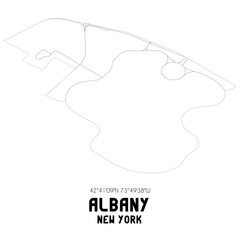 Albany New York. US street map with black and white lines.