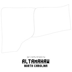 Altamahaw North Carolina. US street map with black and white lines.