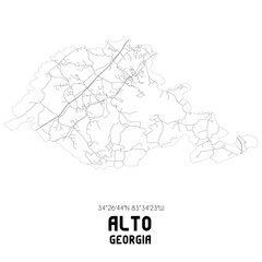 Alto Georgia. US street map with black and white lines.