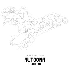 Altoona Alabama. US street map with black and white lines.