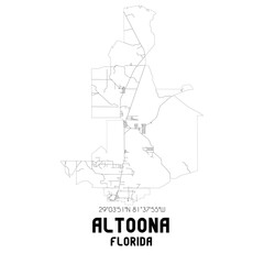 Altoona Florida. US street map with black and white lines.