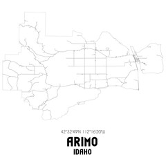 Arimo Idaho. US street map with black and white lines.