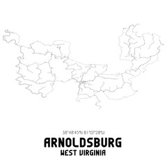 Arnoldsburg West Virginia. US street map with black and white lines.