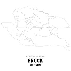 Arock Oregon. US street map with black and white lines.