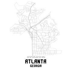 Fototapeta na wymiar Atlanta Georgia. US street map with black and white lines.