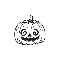 cartoon Halloween pumpkin icon isolated on white background.  Jack-o-lantern,emotion.Vector illustration
