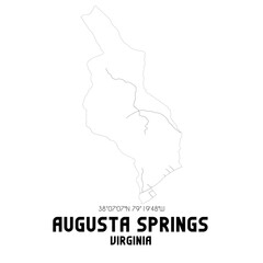 Augusta Springs Virginia. US street map with black and white lines.