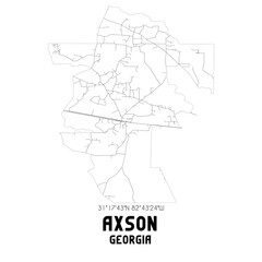 Axson Georgia. US street map with black and white lines.