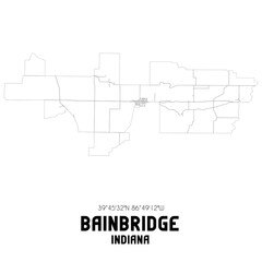 Bainbridge Indiana. US street map with black and white lines.