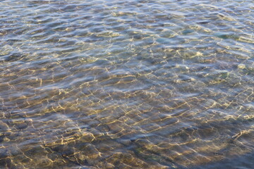 The color of the water in the mediterranean sea in shallow water