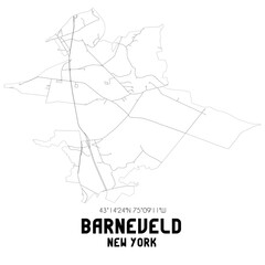 Obraz premium Barneveld New York. US street map with black and white lines.