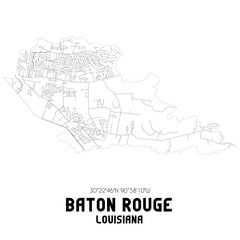 Fototapeta premium Baton Rouge Louisiana. US street map with black and white lines.