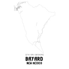 Bayard New Mexico. US street map with black and white lines.