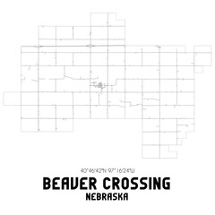 Beaver Crossing Nebraska. US street map with black and white lines.