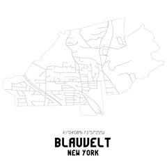 Blauvelt New York. US street map with black and white lines.