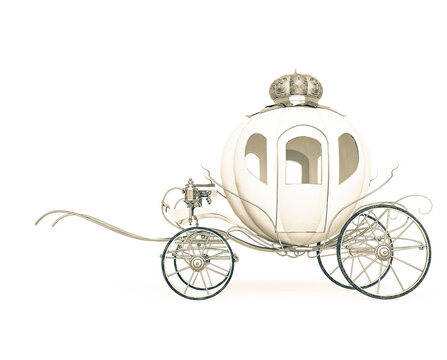 fantasy carriage in white background side view