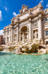 Famous Trevi fountain in Rome, Italy