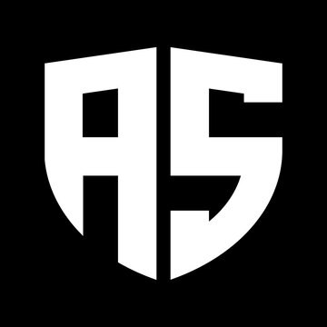 as letter logo with black background. as icon design with monogram shape. s font logo with sil shape. as text logo. s icon design. as icon design with letter. popular s. sa letter logo.