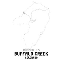 Obraz premium Buffalo Creek Colorado. US street map with black and white lines.