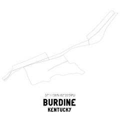 Obraz premium Burdine Kentucky. US street map with black and white lines.