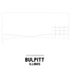 Bulpitt Illinois. US street map with black and white lines.