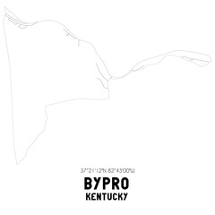 Bypro Kentucky. US street map with black and white lines.