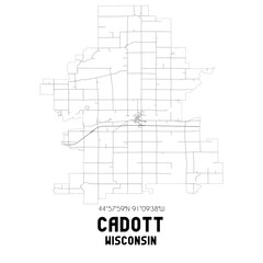Obraz premium Cadott Wisconsin. US street map with black and white lines.