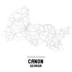 Canon Georgia. US street map with black and white lines.