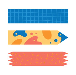 Set of bookmarks. Bright pieces of paper for notes and text. Graphic element for website. Template, layout or mock up. Sticker for social networks and messengers. Cartoon flat vector illustration