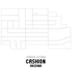 Cashion Arizona. US street map with black and white lines.