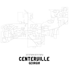 Centerville Georgia. US street map with black and white lines.