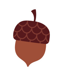Thanksgiving walnut icon. Sticker for social media and messengers. Natural and organic product. Harvest, agriculture and farming. Nature and forest. Biology and flora. Cartoon flat vector illustration