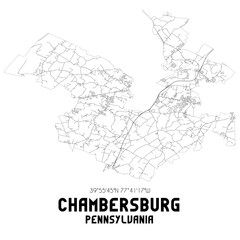 Fototapeta na wymiar Chambersburg Pennsylvania. US street map with black and white lines.