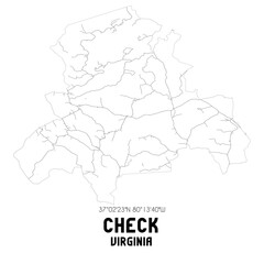Fototapeta premium Check Virginia. US street map with black and white lines.