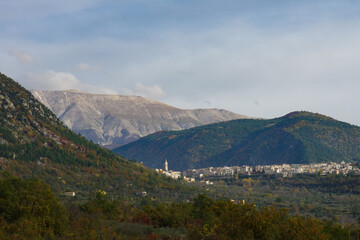 Pacentro - Abruzzo - Italy - View of the small village nestled between the Maiella mountains