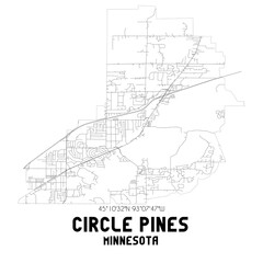 Obraz premium Circle Pines Minnesota. US street map with black and white lines.
