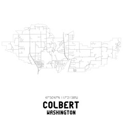 Colbert Washington. US street map with black and white lines.